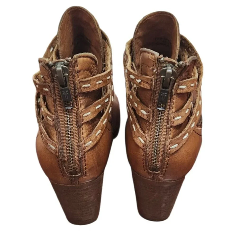 Frye Womens Naomi Pickstitch Shootie Ankle Bootie Size 7.5 Whiskey Boho Rodeo - Picture 7 of 13